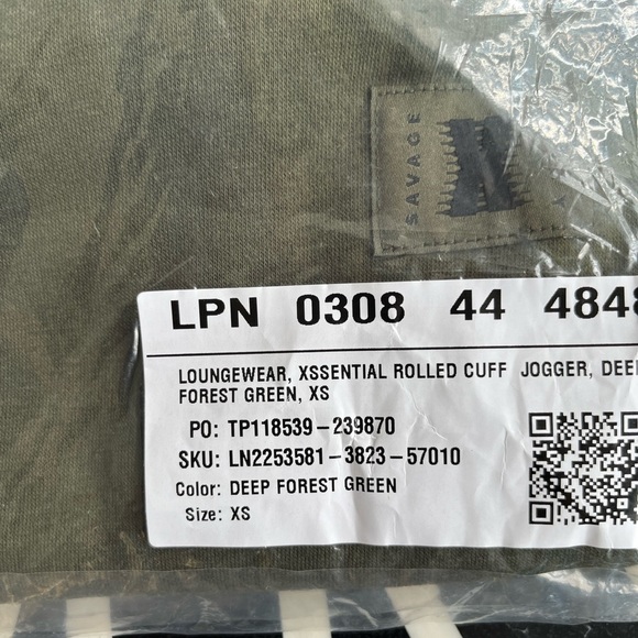 Savage X Fenty Deep Forest Green Xssential Rolled Cuff Jogger Pants - Picture 11 of 15